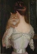 Woman with a Cat Lilla Cabot Perry
